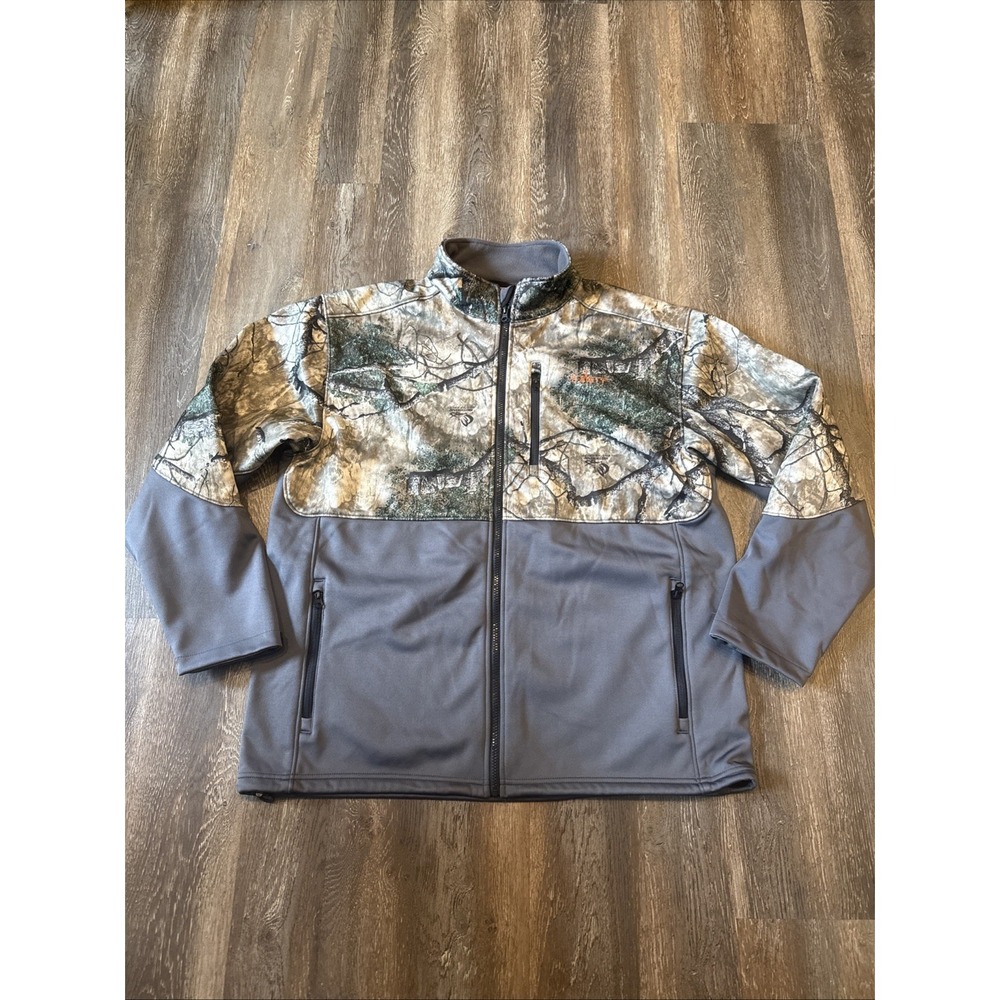 Habit Mothwine Mountain Mimicry Full Zip Camo/ Gray Fleece Lined Jacket Men's XL